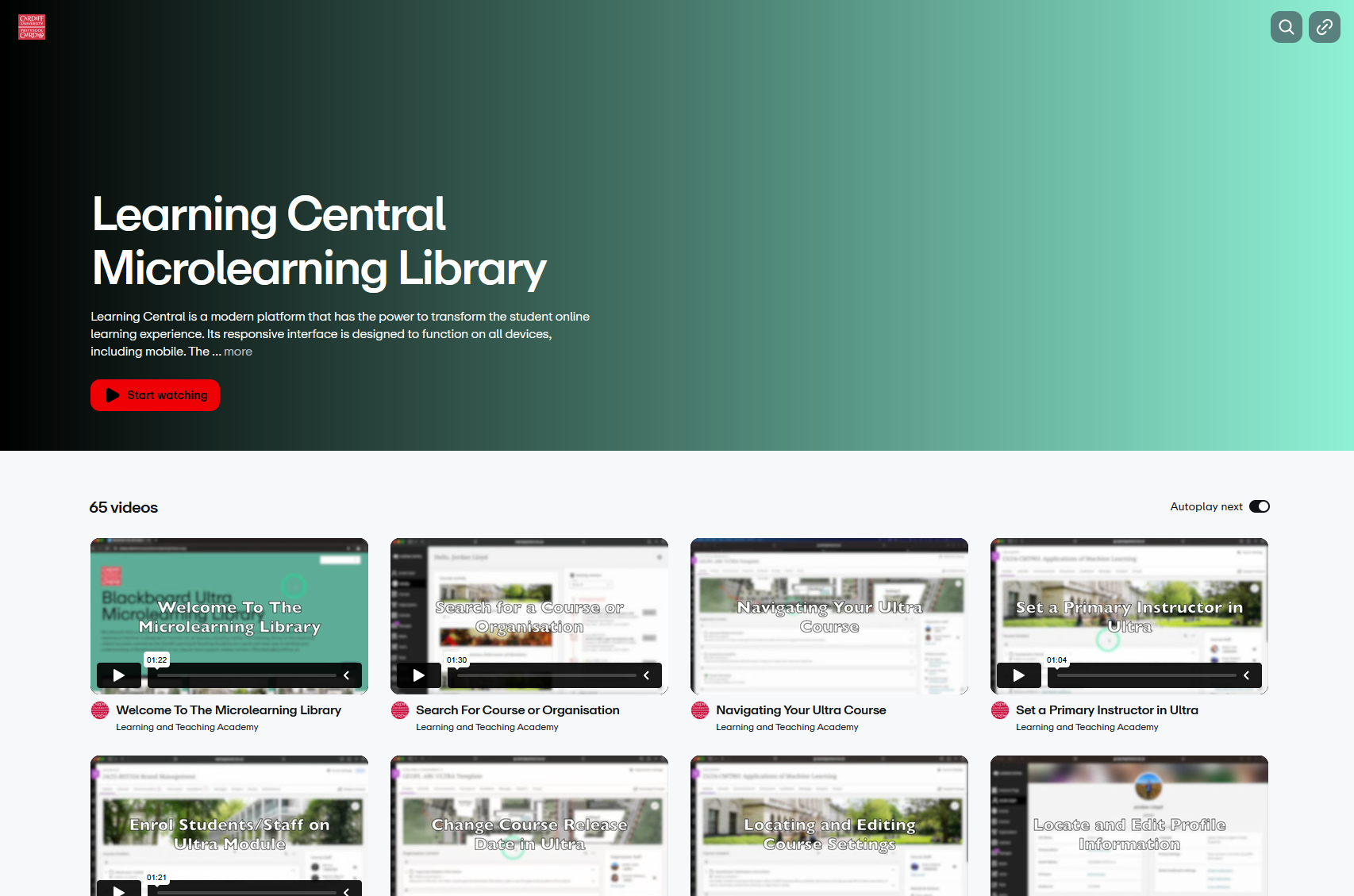Learning Central Help for Cardiff Staff