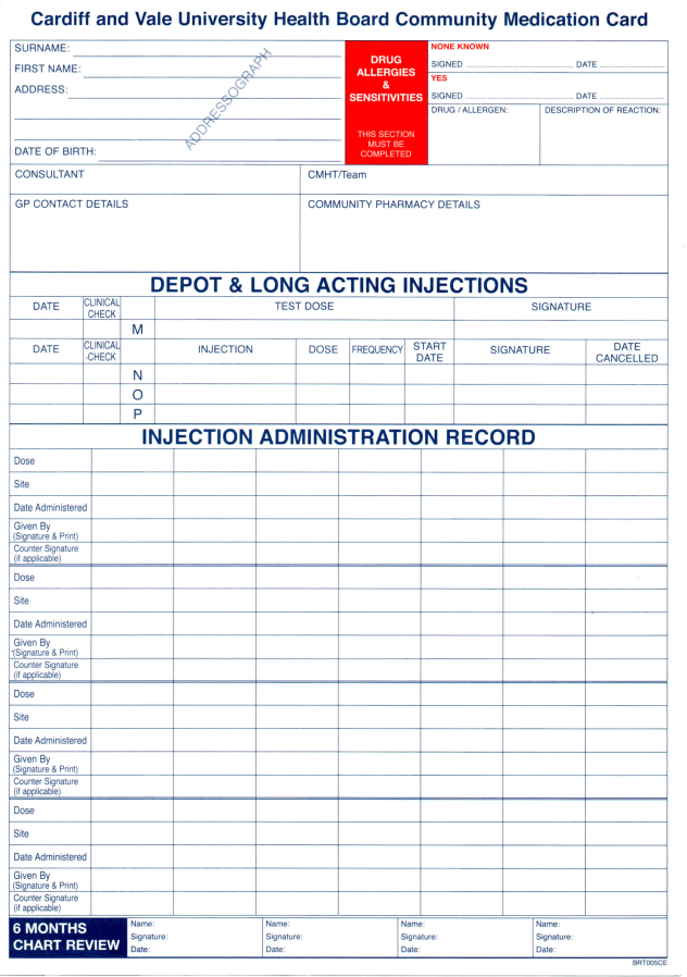 Prescription charts